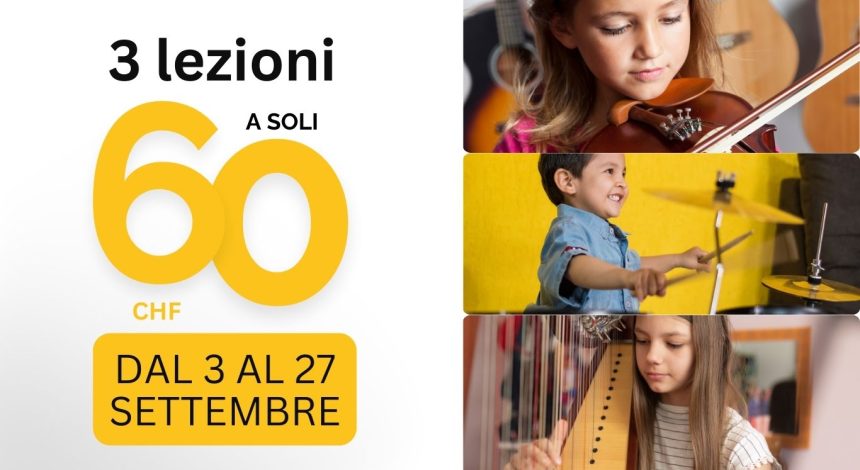 Promo di settembre: 3 lezioni di musica a 60 CHF
